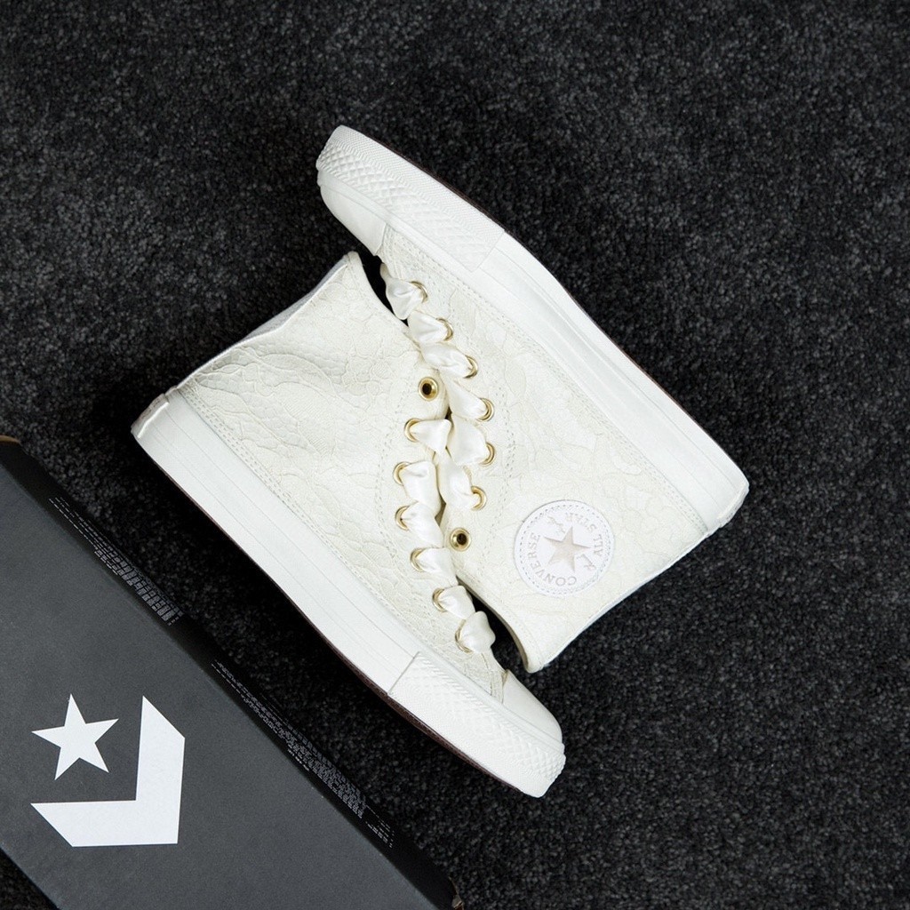 Converse All Star Milk White Lace High Top casual skate shoes