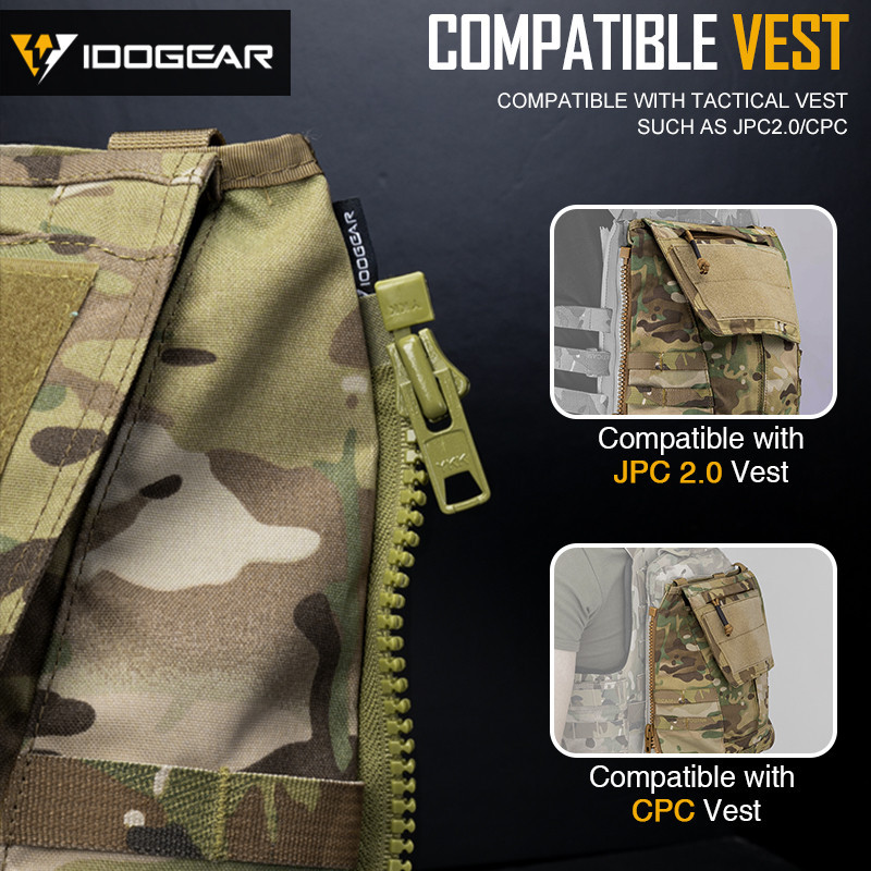 Idogear Tactic Zip-on แผงกระเป๋าสําหรับ CPC AVS JPC2.0 เสื้อกั๊ก Fase Release Buckle Multi-function กระเป๋า 3531