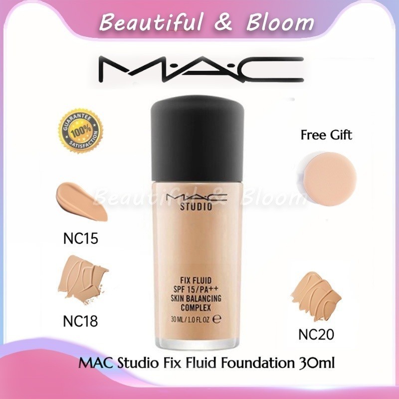 ฟิกเกอร์ ของแท้100% รองพื้นชนิดน้ำไร้ที่ติ คอนซีลเลอร์ m a c mac MAC Studio Fix Fluid Foundation SP