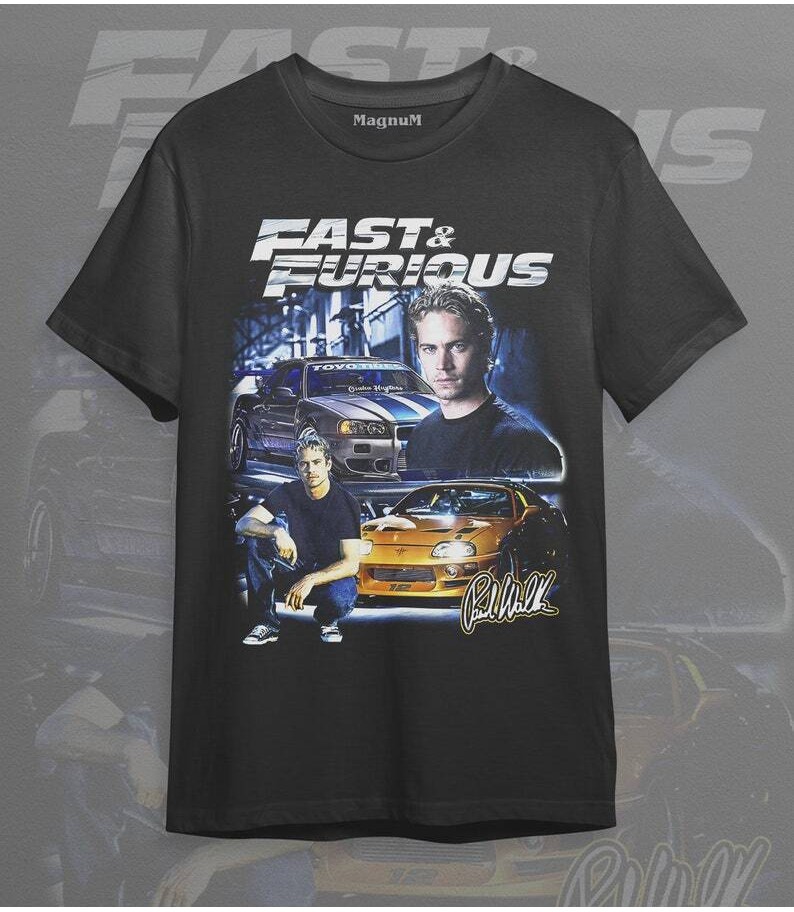 เสื้อยืด Fast & Furious Paul Walker - เสื้อยืดภาพยนตร์ Fast and Furious - สินค้า Fast and Furious - 