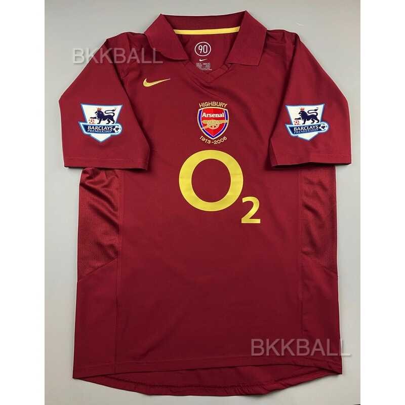 ย้อนยุค เสื้อบอล อาเซนอล เหย้า 2005 Retro Arsenal Home พร้อมเบอ