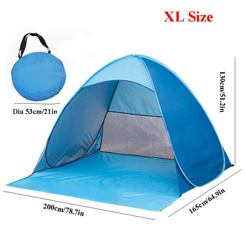 คน 1 2-3 Pop Up Beach Tent อัตโนมัติเปิดอย่างรวดเร็ว Outdoor Camping T