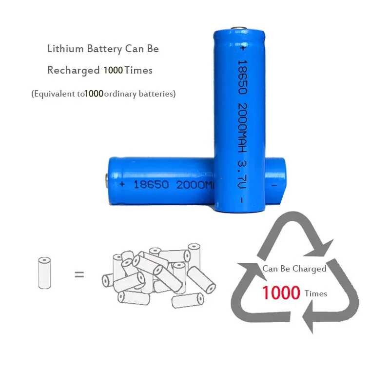 แบตเตอรี่ลิเธียม 979 ICR 3.7V 2000Mah 18650แบตเตอรี่แบบชาร์จ