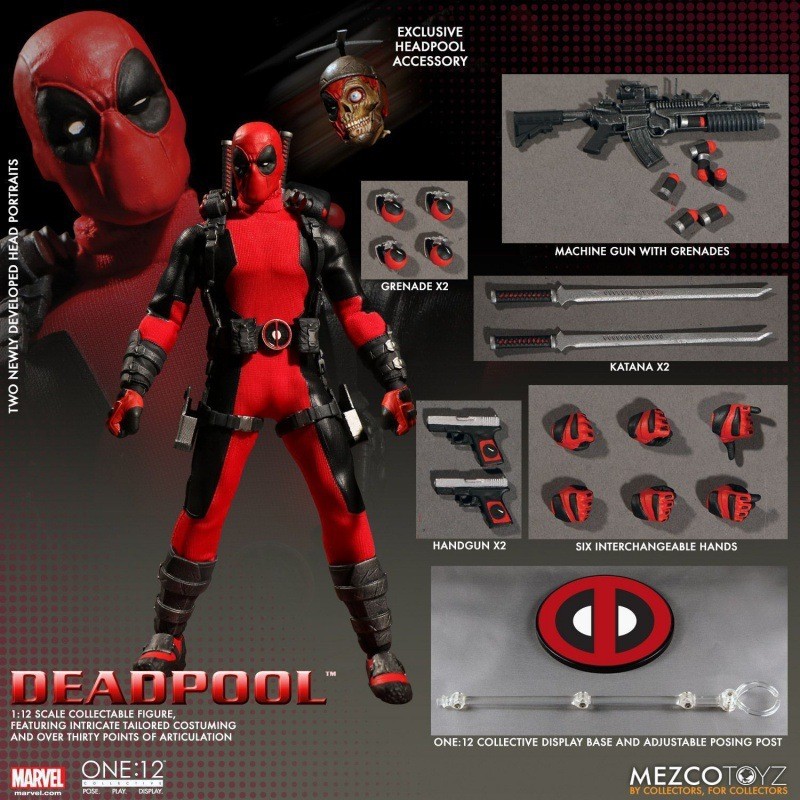 Mezco Deadpool Super Hero One:12 Collective BJD รูปของเล่น 16 ซม. Joint Movable ตุ๊กตาคอลเลกชันของขวัญสําหรับเพื่อน