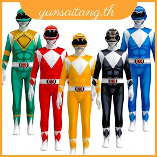 For Rangers Costume เด็กและผู้ใหญ่ Featuring Durable Jumpsui…