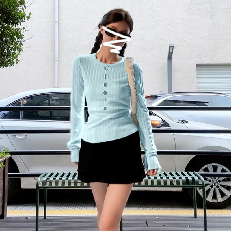 78530 สีม่วงกลวง ผอมลง ดูบางเสื้อแขนยาวด้านบน