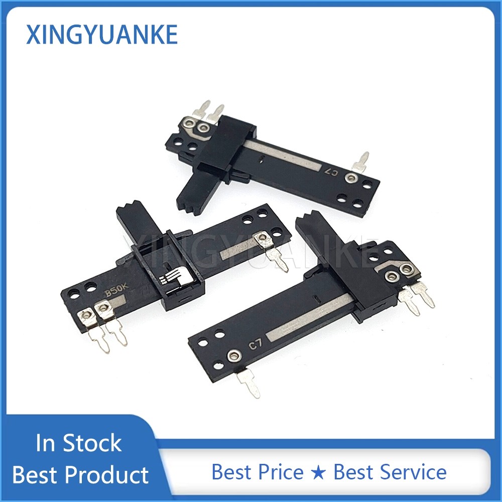 5 ชิ้น/ล็อตความยาวรวม 4 ซม.ตรงสไลด์ Potentiometer B50K Mono 3-Pin 40 มม.ผสม Fader Stroke 28 มม.