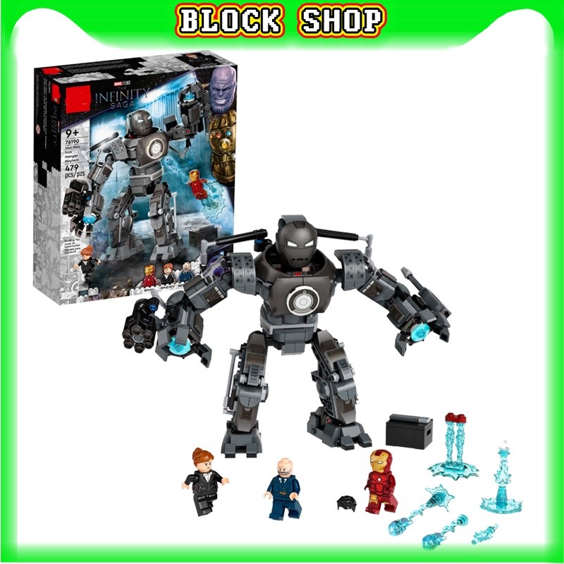ของเล่นตัวต่อ ซุปเปอร์ฮีโร่ Marvel Iron Man: Iron Monger Mayhem 76190 (479 ชิ้น) สําหรับเด็ก