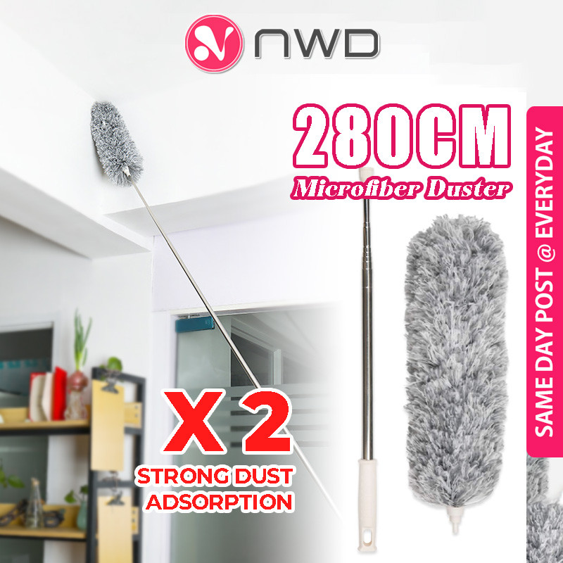 360 FLEX 280 ซม. ไมโครไฟเบอร์ Feather Duster ด้ามยาว Bendable ทําความสะอาด Pembersih Kipas กล้องส่องทางไกลอัตโนมัติ NWD