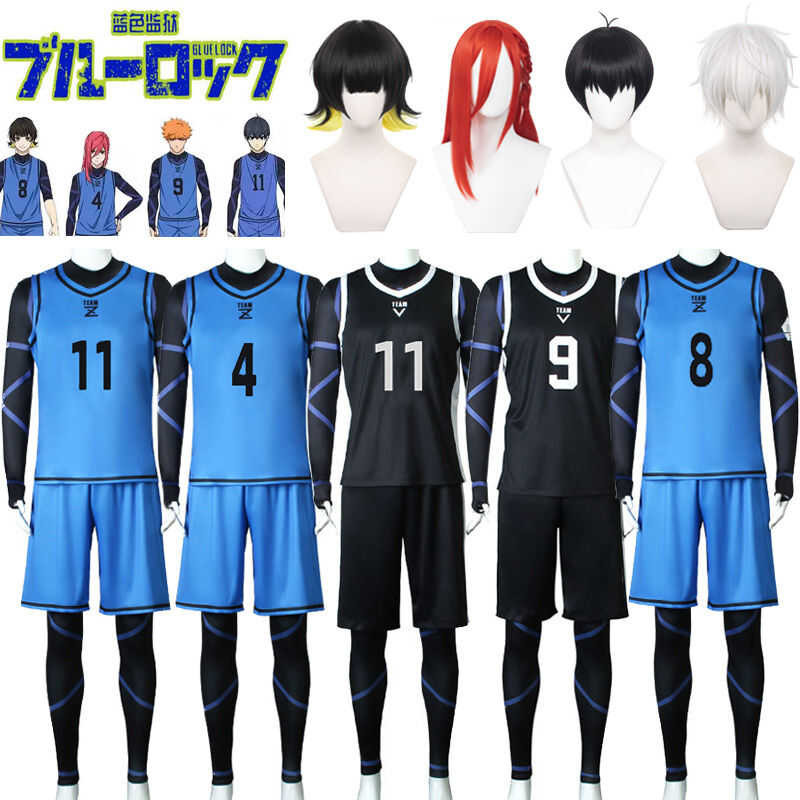 Anime BLUE LO Cosplay Costume Isagi Yoichi Chigiri Hyoma Jersey Shorts Jumpsuits Full Suits Mikage