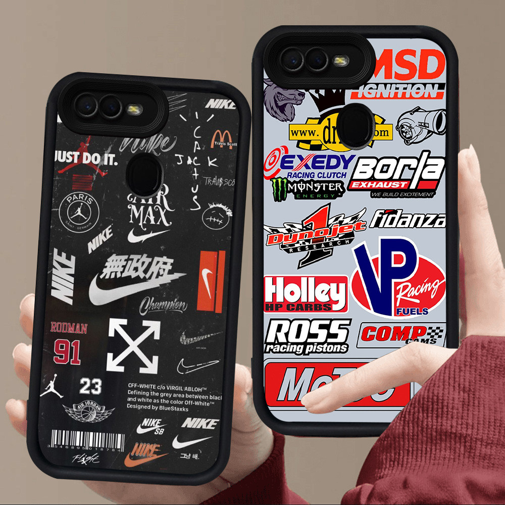 E72 โลโก้สําหรับซิลิโคนสีดํา OPPO A12E F5 A1K A12s A12 F7 A3S A7 A5S F9 A5 Pro