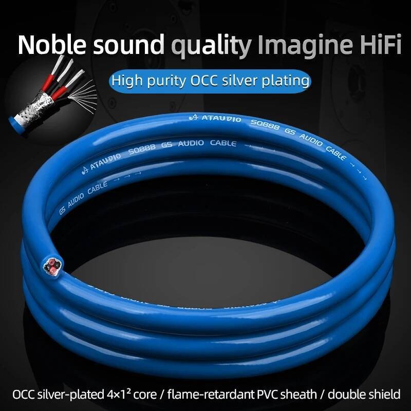 ATAUDIO OCC ลําโพงไฮไฟชุบเงินสายจํานวนมากสายสัญญาณเสียงสําหรับ Diy