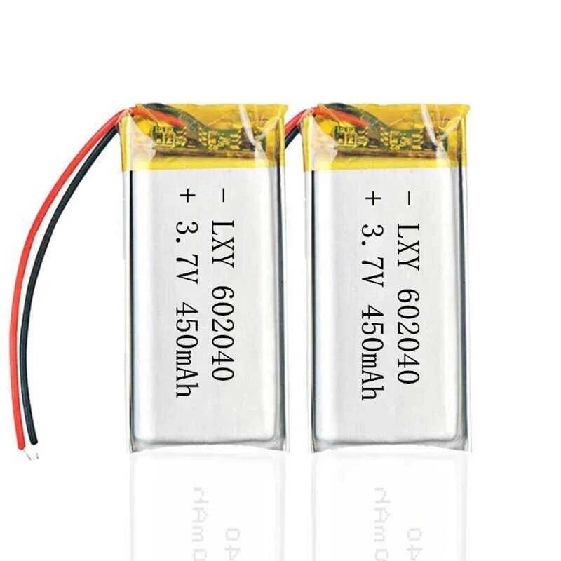 ผู้ขาย คุณภาพยอดเยี่ยม602040 3.7v 450mAh แบตเตอรี่ลิเธียมไอออนแบบชาร์จได้ความจุสูง