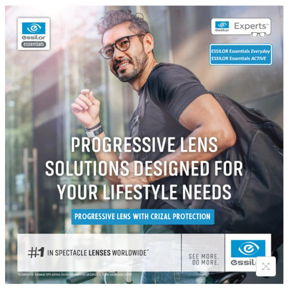 Essilor Elements Everyday Plus UV Capture(Progressive / Multifocal lens- ไกลและใกล้ร่วมกับไม่มีรูปล