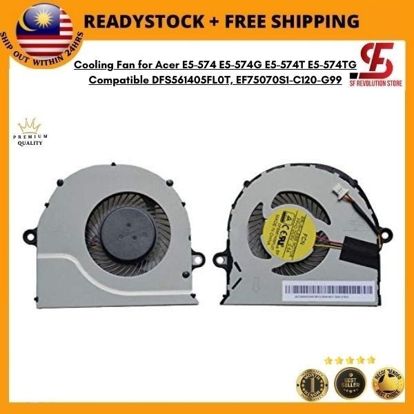 พัดลมระบายความร้อนสําหรับ Acer E5-574 E5-574G E5-574T E5-574TG รองรับ DFS561405FL0T, EF75070S1-C120-