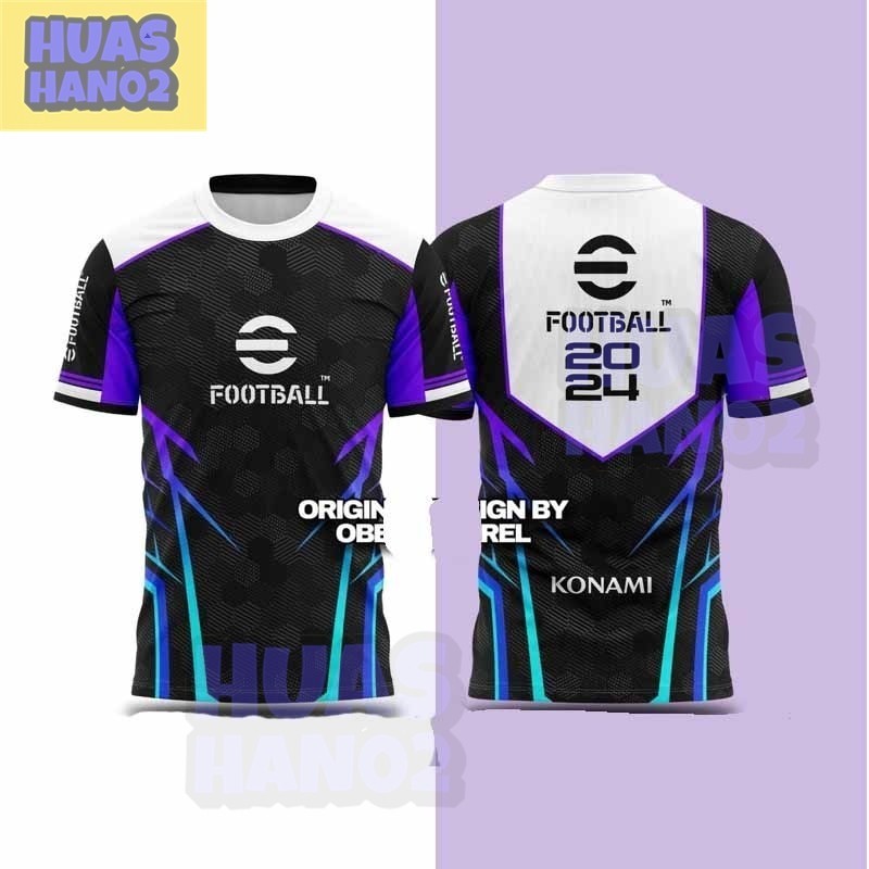 EFootball 2024 เสื้อยืดระเหิด • Baju eFootball 2024 • Baju Peminat Esport eFootball 2024