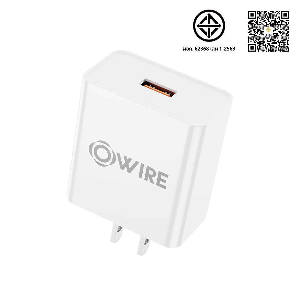OWIRE หัวชาร์จ Fast Charger QC3.0 18W  Wall Charger 5V/2A 2USB