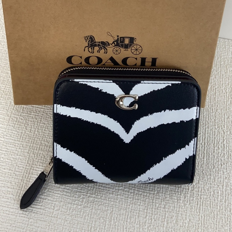 COACH CM780 กระเป๋าสตางค์ผู้หญิง Bifold กระเป๋าสตางค์หนังแท้กระเป๋าสตางค์บัตรกระเป๋าสตางค์ศูนย์