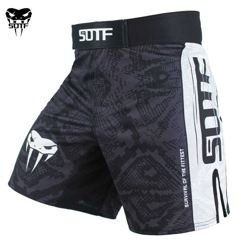 SOTF Snake Scale ดุร้าย ระบายอากาศได้ดี กีฬา ดุร้าย MMA Bo Shorts ไ