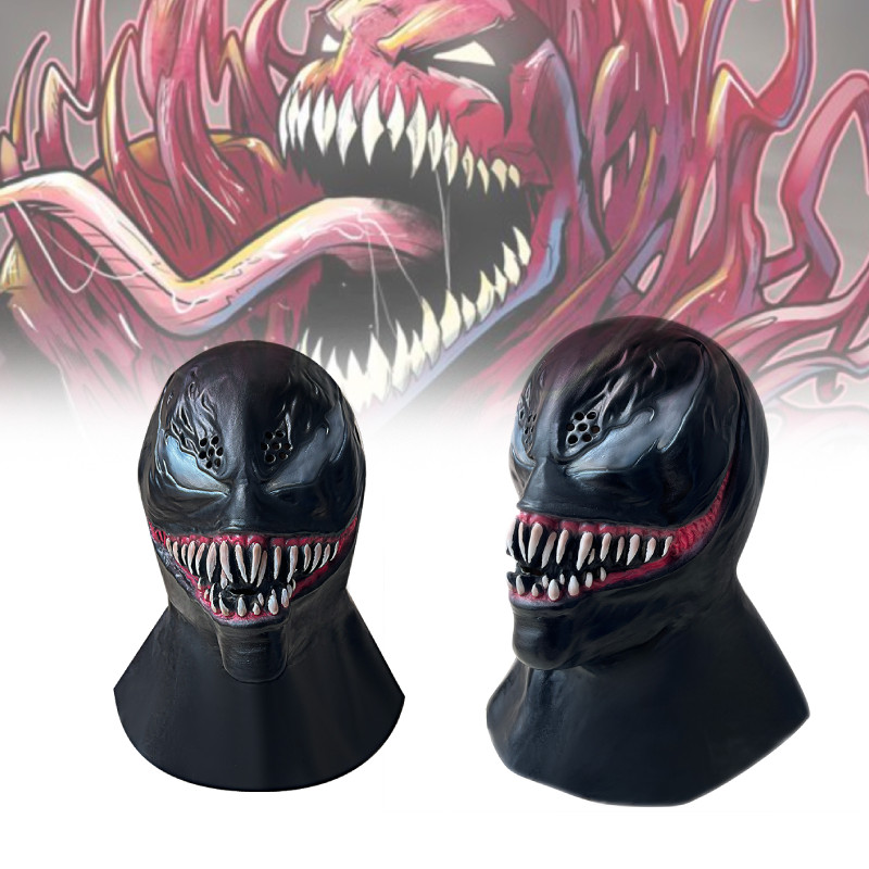 Venom Spooky Latex หน้ากากสําหรับคอสเพลย์และฮาโลวีนเหมาะสําหรับเทศกาลวันเกิดฉลอง Diy และ