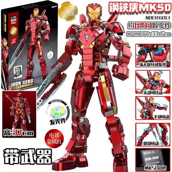 เลโก้ เลโก้ Avengers เลโก้เด็กสร้างของเล่น Iron Man หุ่นยนต์ Gunpla Hulk บล็อกอาคารสําหรับเด็ก
