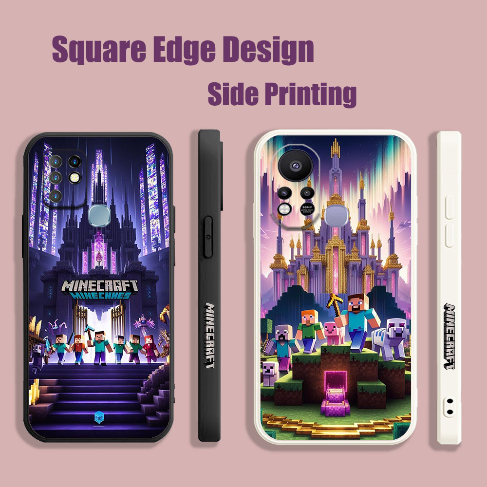 ปลอกสําหรับ Huawei Y6P Y7 Y7A Y6 Pro Nova 3i 7i 8iMINECRAFT พิกเซลสไตล์ CYX75 เคสโทรศัพท์ขอบสี่เหลี่