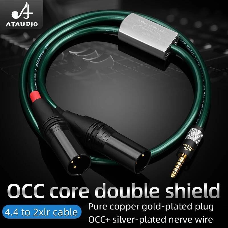 ATAUDIO HIFI 4.4 มม.Balance Male to Dual 2xlr 3pin XLR Balanced Male Audio Adapter Cable