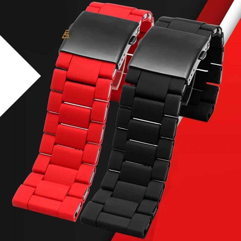 สายรัดนาฬิกากําไลซิลิโคนกันน้ำขนาด28มม. สำหรับ Dz7370ดีเซล Dz736สายรัดข้อมือ Dz428และสายนาฬิกาสแตนเ