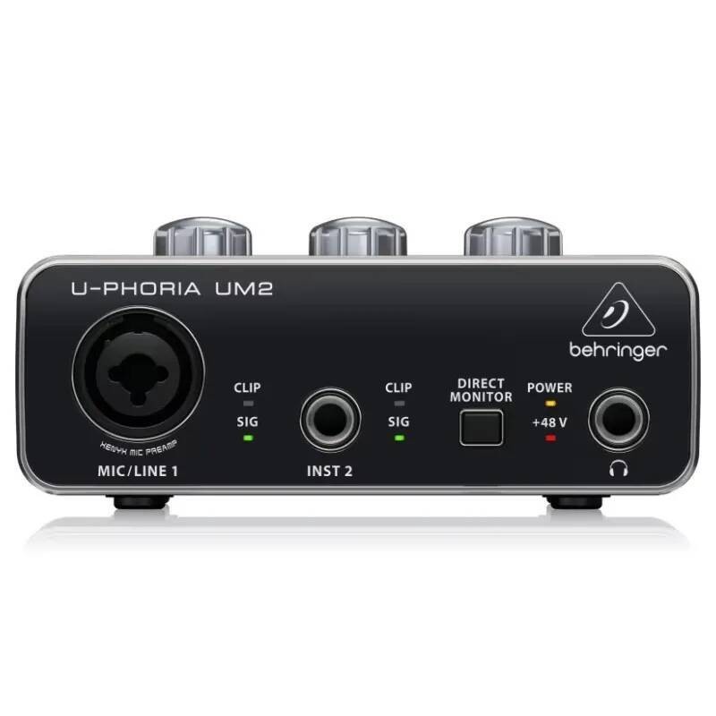 BEHRINGER UMC22/ BEHRINGER UM2 ไมโครโฟนเครื่องขยายเสียง Live Recording การ์ดเสียงภายนอก USB Audio In