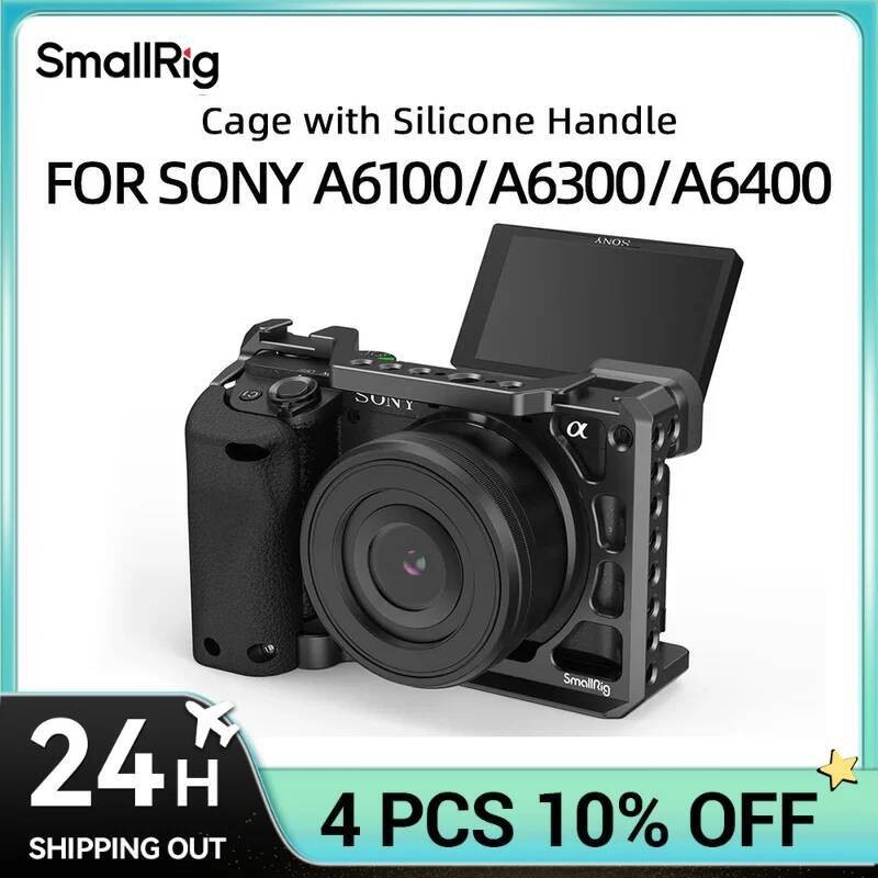 SmallRig กล้อง DSLR Cage Rig สําหรับ Sony A6400 พร้อมซิลิโคน Handgrip Handle & รองเท้าเย็นสําหรับ So