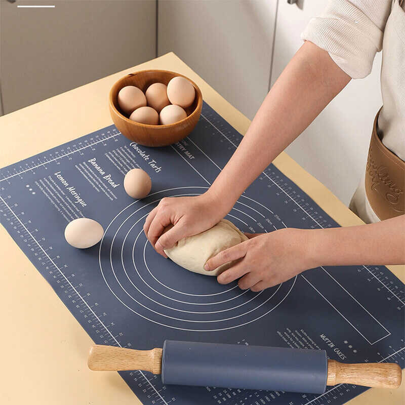Silicone Accessorie Kneading Dough Cookie Thick Non-Stick Rolling Mat Pastry Baking Sheet Pads Kit