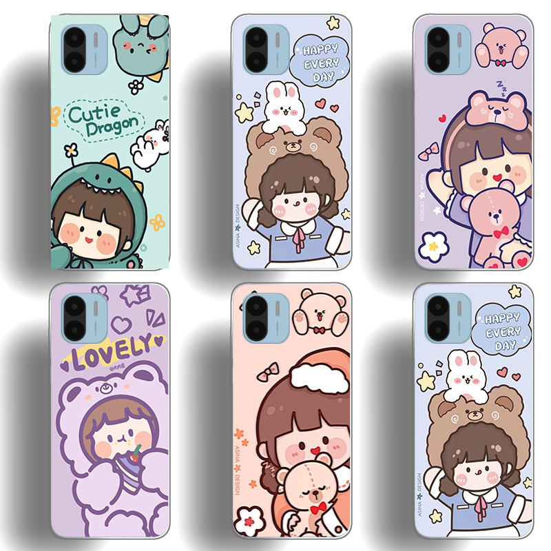 เหมาะสําหรับ Xiaomi Redmi A1 a2 A1 + a2 + A1 Plus เคสโทรศัพท์ TPU นิ่มปุ่มเคลือบด้วยไฟฟ้าเปลือกป้องกันดูดซับแรงกระแทก