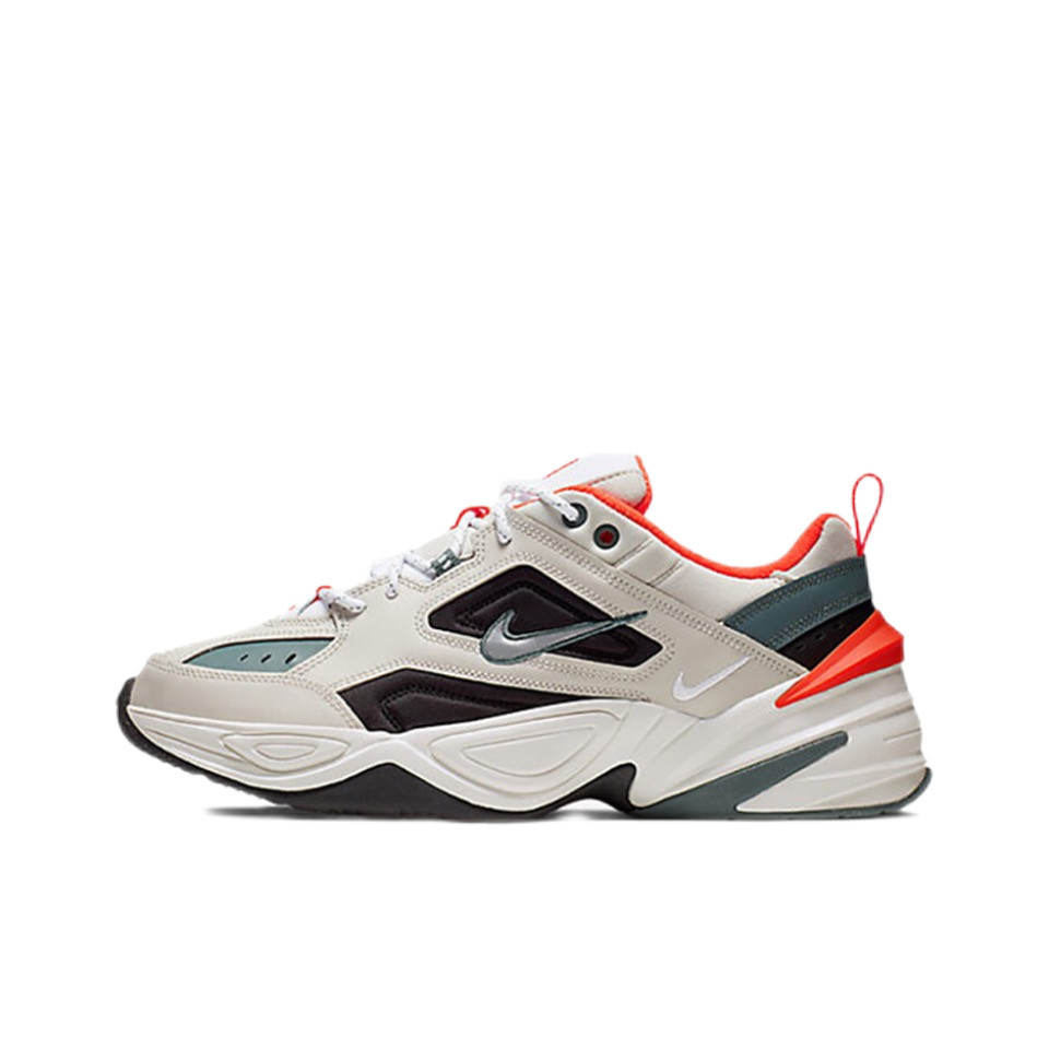 ♞Nike M2K Tekno ESS Light Bone ของแท้  รองเท้าพ่อต่ำรองเท้าผ้าใบสีเทาส้ม