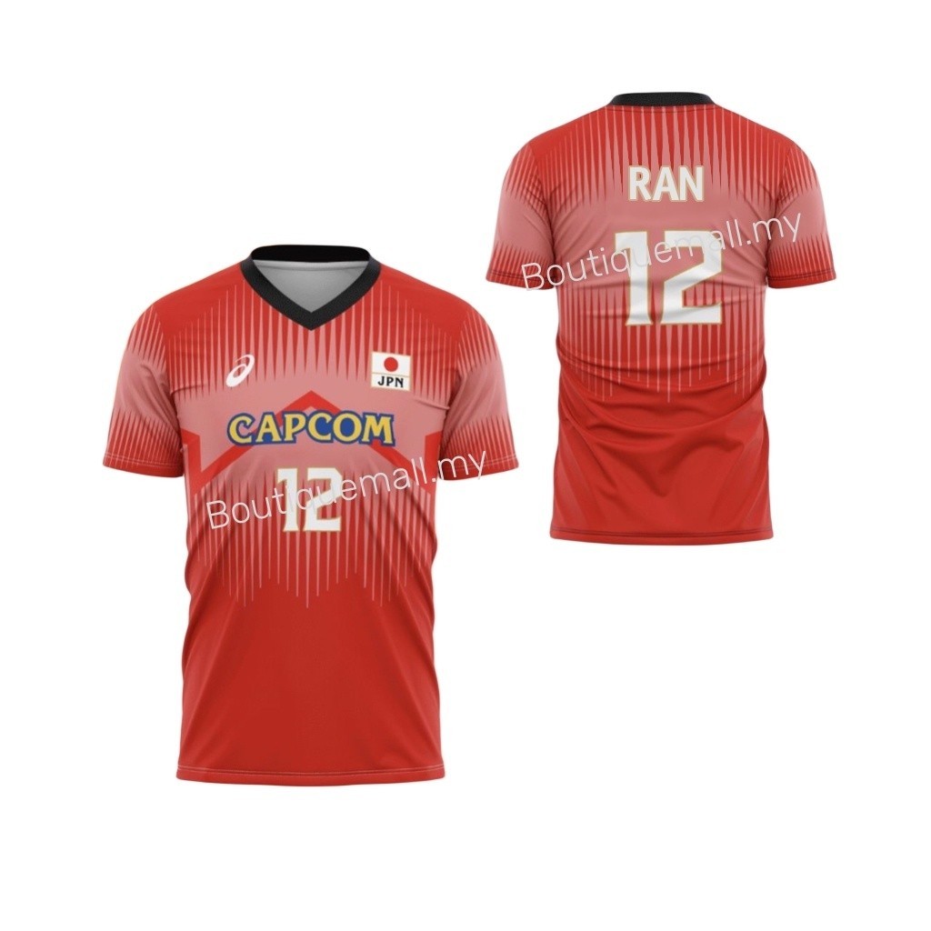 Men Jersey Tshirt 2023 ญี่ปุ่น VNL 2023 วอลเลย์บอลย์แขนสั้น ISHIKAWA / RAN/NISHIDA Jersey