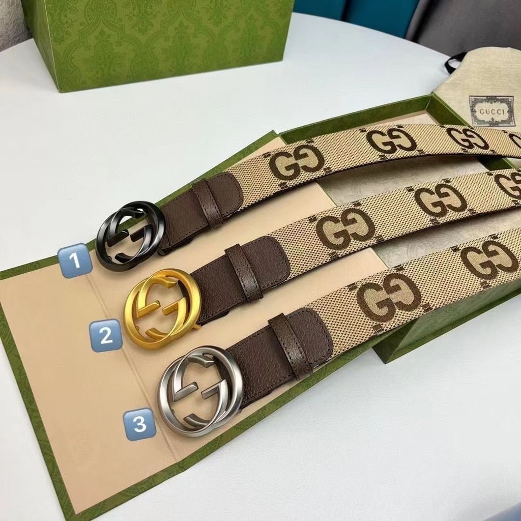 S2DC GU///I 2022Men's and Women's Leather Belt Internet Celebrity Casual Versatile Belt Jeans Fashi