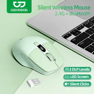 GOOJODOQ Triple Connectivity Mouse 2.4GHz และการออกแบบตามหลักสรีรศาสตร์เงียบ Bluetooth คู่พร้อมจอแสดงผล LED และการปรับ DPI
