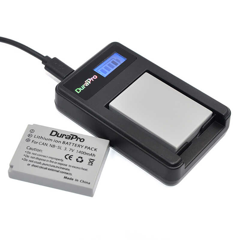 2pcs 2 DuraPro NB-5L NB 5L NB5L Rechargeable Camera Battery + LCD USB Charger For Canon 900 Ti SD