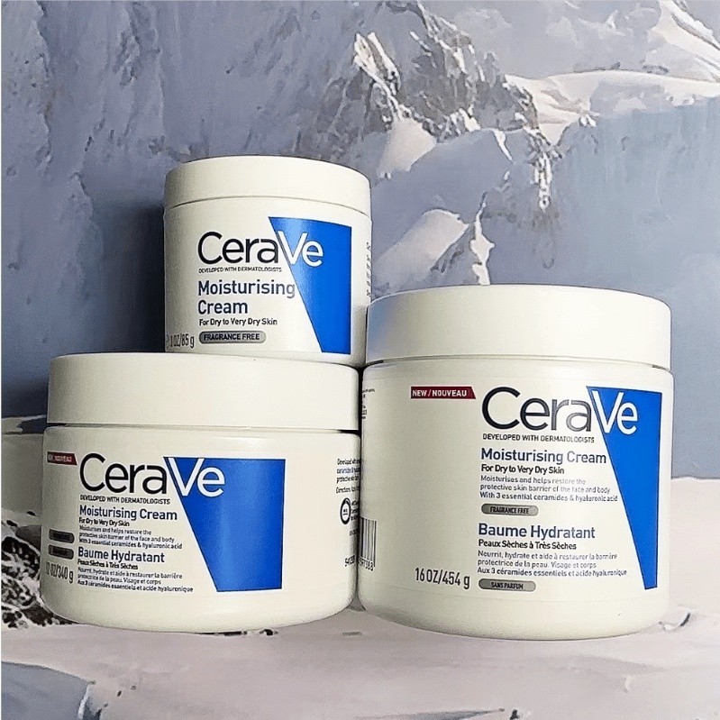 ♞,♘,♙CeraVe Moisturising Cream 85g/340g/454g.มอยเจอร์ไรเซอร์สำหรับผิวแห้ง  ให้ความชุ่มชื้นยาวนาน เห