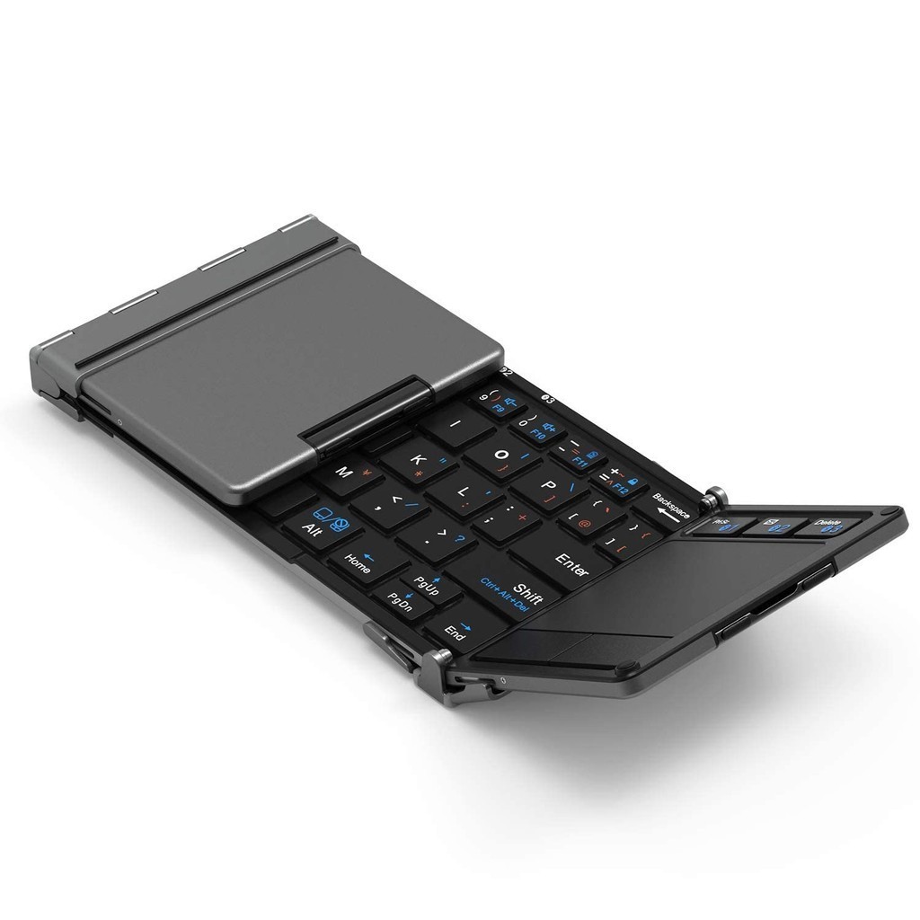 iClever Bluetooth Wireless Keyboard คีย์บอร์ดมือถือพับได้พร้อมทัชแพด Multi-Pairing USB iPad Mini Ke