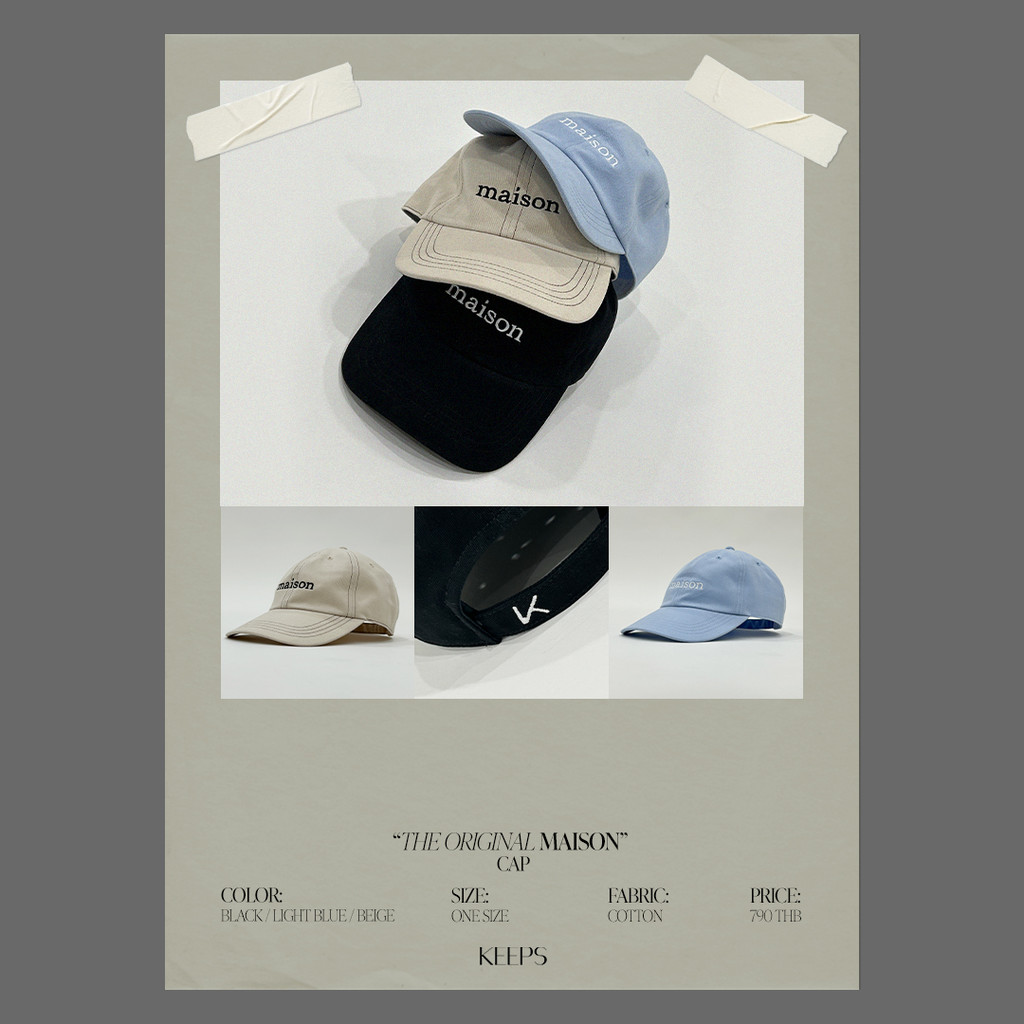 KEEPS maison | "The original maison" Cap หมวกแก๊ป "