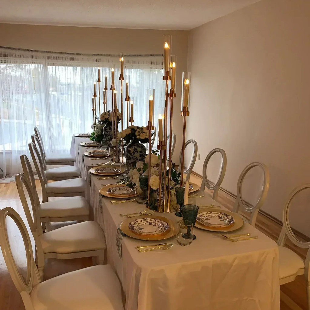 Gold New Arrival Centerpiece 5 Head Candelabra Tall Candle Holder for Table Decoration Wedding Even