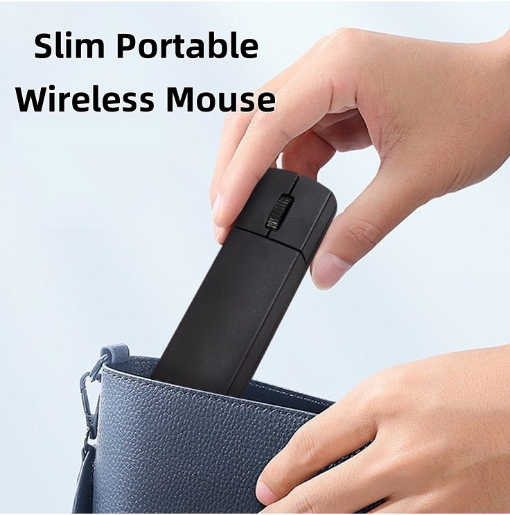 Mini Wireless Mouse 2.4Ghz Bluetooth Mouse Dual Mode Slim Portable Mice ชาร์จปุ่มปิดเสียงสําหรับ PC / Mac แล็ปท็อป