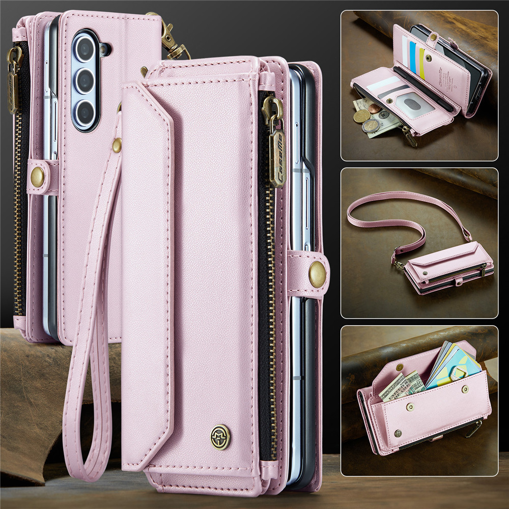เคสสําหรับ Galaxy ZFold6 ZFold5 ZFold4 ZFold3 กระเป๋าสตางค์หัวเข็มขัดด้านข้างพลิกฝาครอบโทรศัพท์หนัง เคสกันกระแทก กระเป๋าสะพายข้าง Samsung Z Fold6 Fold5 Fold4 Fold3 Fold 6 5 4 3