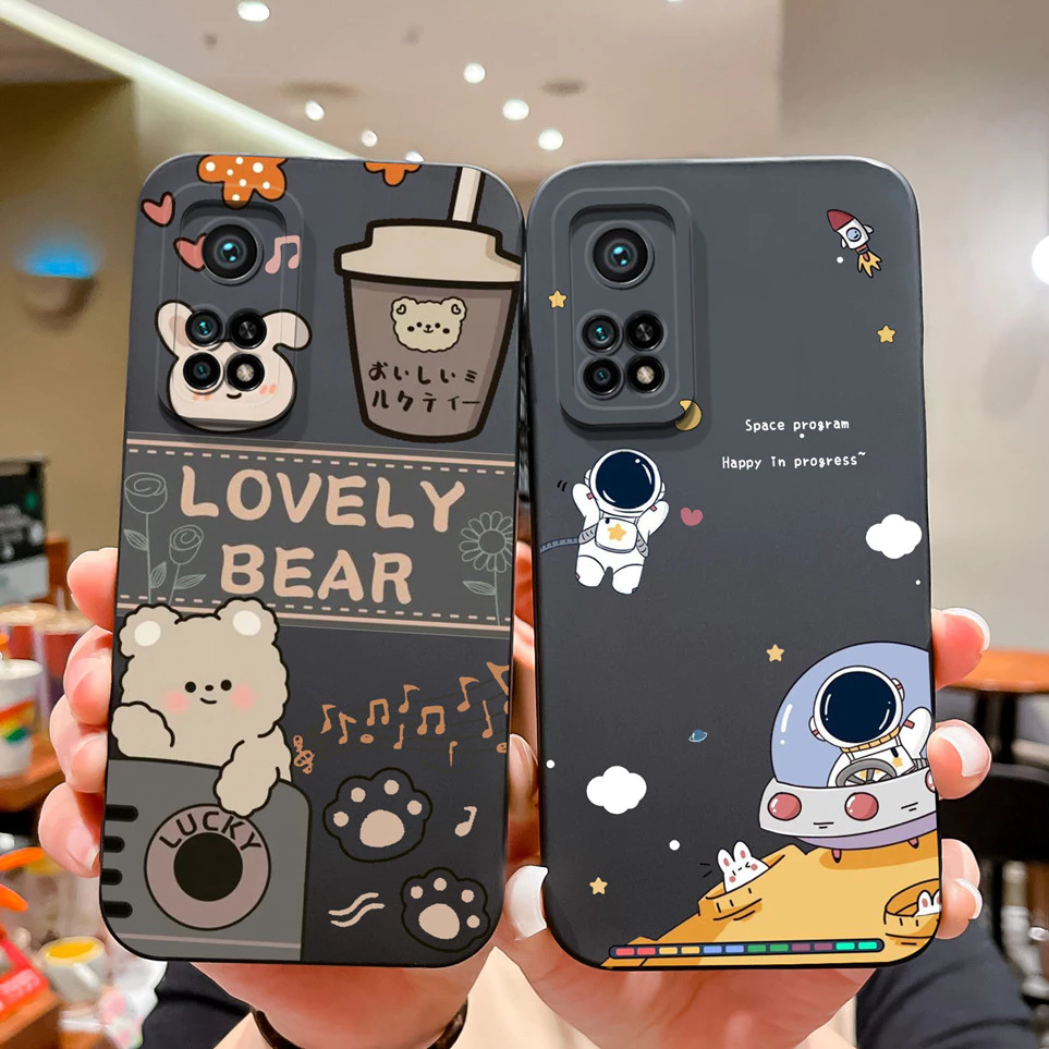 สําหรับ Xiaomi Mi 10T 10T Pro 10T Lite กรณีน่ารักนักบินอวกาศปลอกซิลิโคนอ่อนนุ่มกันกระแทกปกหลังสําหรับ Mi10T Lite เคสโทรศัพท์ Capa สําหรับ 10TPro เปลือกหอยกันชน