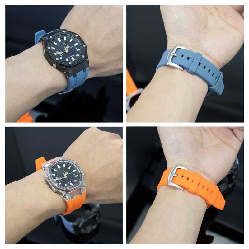 Case Transparent Rubber Strap For Ak Watch Ga2100 Ga2110 Band Modifiion Kit For Gab2100 2110 Replac
