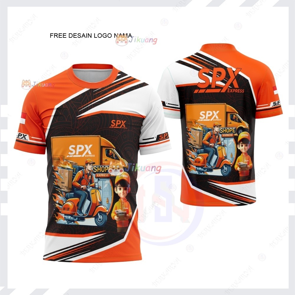 เสื้อแจ็คเก็ตคนขับพัสดุเชียร์ฟูลพรินทิ้งสำหรับShopeeและSPX Express