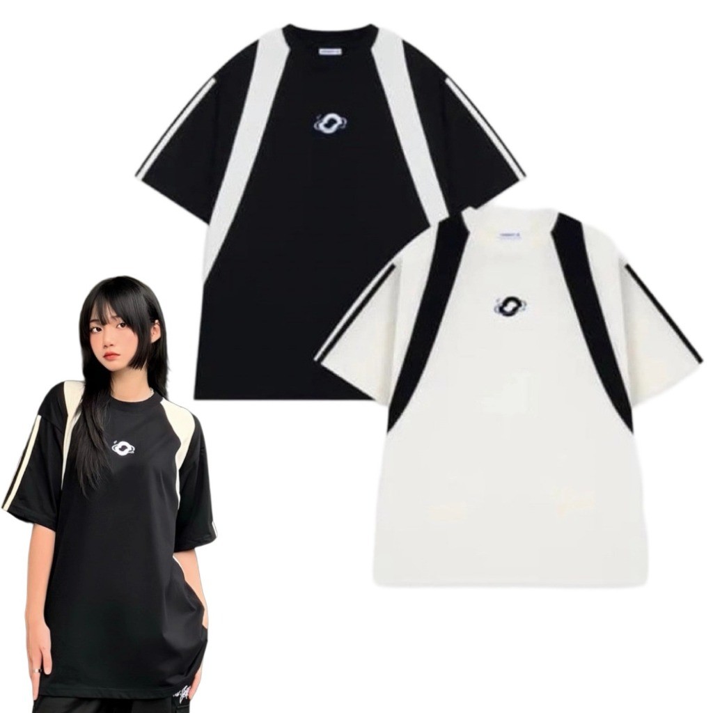 เสื้อยืดสไตล์อเมริกันย้อนยุค แขนสั้น ทรงหลวม สบายๆ เหมาะสำหรับทุกเพศ