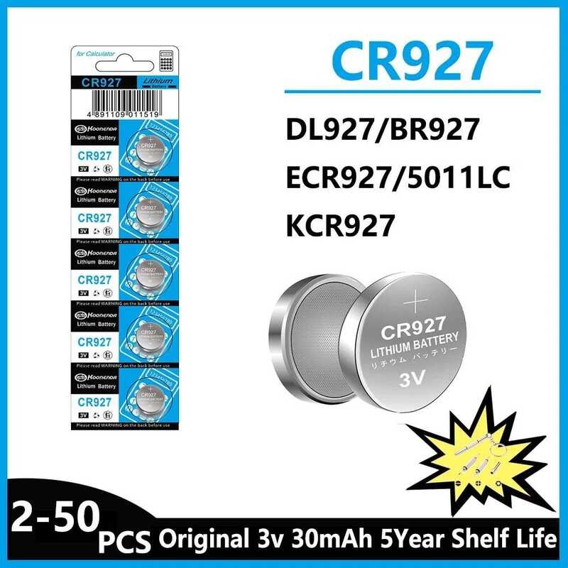 แบตเตอรี่ลิเธียม CR927 2-50 ชิ้น CR 927 3V DL927 BR927 LM927 ECR927 สำหรับนาฬิกา รีโมทรถยนต์ นาฬิกา