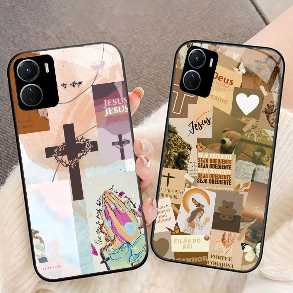 MK-74 Jesus Liquid HD Glass Casing สําหรับ VIVO Y16 Y15S Y01 Y56 Y36 Y27S Y15A Y36i Y17S iQOO Z9X U5