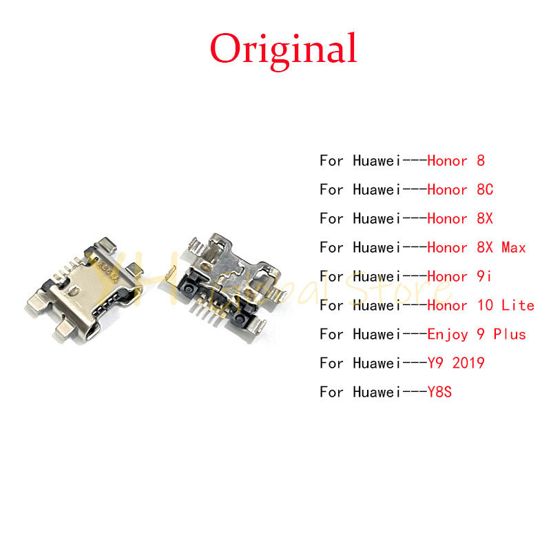 10-50pcs สําหรับ Huawei Honor 9i 8 8C 8X Max 10 Lite Y9 2019 Y8S Enjoy 9 Plus USB ชาร์จพอร์ต Dock ปลั๊กเชื่อมต่อซ็อกเก็ต